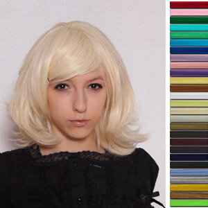 コスプレウィッグ　セミロングカール35cm（耐熱） wig016 ゴスロリ♪ロリータ♪パンク♪コスプレ♪コスチューム♪メイド