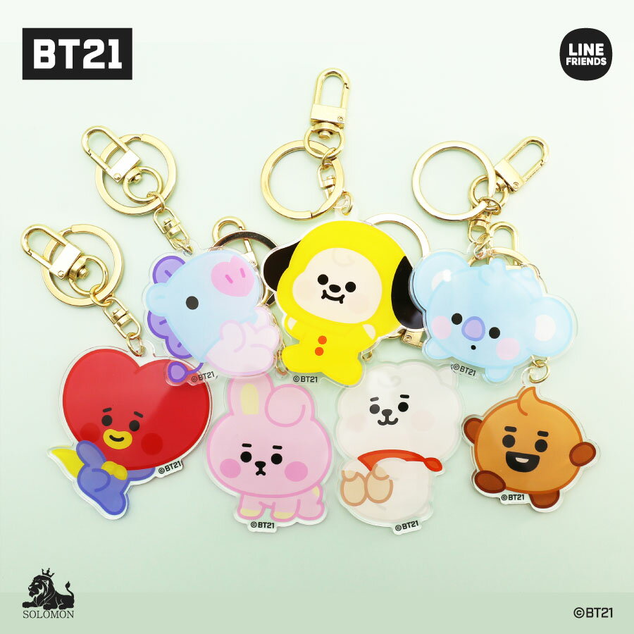 【：50%OFF SALE：】<strong>ソロモン</strong><strong>商事</strong> 【BT21 アクリルキーホルダー(ATE)】ACRYLIC KEYHOLDER アクキー アクリル キーリング キーチェーン キャラクター かわいい 公式 2/10 KOYA RJ SHOOKY MANG CHIMMY TATA COOKY