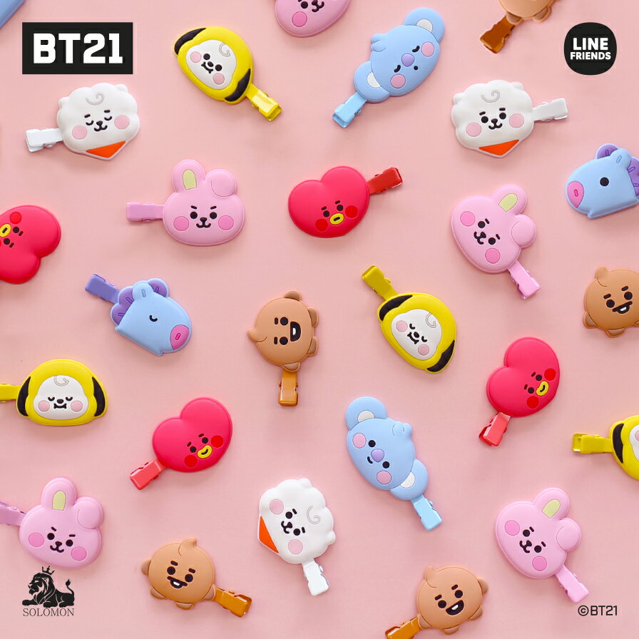 【：50%OFF SALE：】<strong>ソロモン</strong><strong>商事</strong> 【BT21 前髪クリップ】HAIR CLIP BT21_BHC ヘアクリップ 公式 KOYA RJ SHOOKY MANG CHIMMY TATA COOKY 04/05