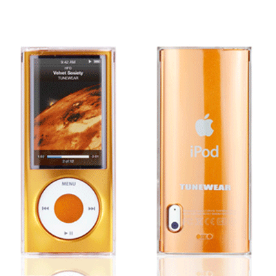 チューンウェア/TUNEWEARハードケース iPod nano 5G用USB電源アダプタ付ききハイグレードスターターセット　COLORSHELL for iPod nano 5G オレンジ【TUN-IP-000105】4512223651595