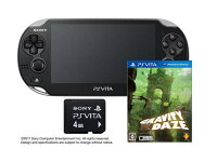 「PlayStation(R)Vita 3G/Wi-Fiモデル クリスタル・ブラック 初回限定版」+「GRAVITY DAZE」+「専用メモリーカード（4GB）」セットの画像