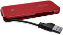 エレコム 外付けSSD/ポータブル/ケーブル収納対応/USB3.2(Gen1)対応/960GB/レッド/データ復旧サービスLite付