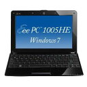 ASUS 1005HE Win7 250G　クリスタルブラック(Windows 7 Starter、StarSuite 8)