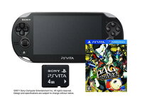 「PlayStation(R)Vita 3G/Wi-Fiモデル クリスタル・ブラック 初回限定版」 + 「ペルソナ4 ザ・ゴールデン」 + 「PlayStation Vita 専用 メモリーカード 4GB」の画像