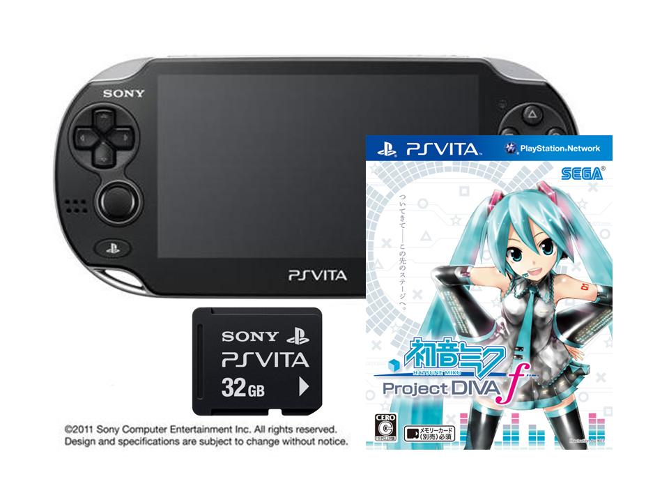 「PlayStation(R)Vita 3G/Wi-Fiモデル クリスタル・ブラック 初回限定版」 + 「初音ミク - Project DIVA - f」 + 「PlayStation Vita 専用　メモリーカード　32GB」