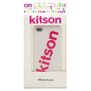 kitson iPhone 4 case ロゴ（ホワイト/ピンク）[KSIPA4HCRB-LG2WH/PK]