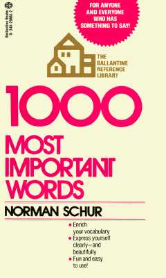 1000 MOST IMPORTANT WORDS(A) [ NORMAN W SCHUR ]【送料無料】