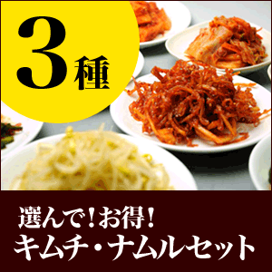 栄養士が作っている 選んで キムチ ナムルセット3種類 白菜キムチ 海鮮キムチ 2〜3人前…...:boosankimuchi:10000072