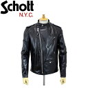 正規取扱店 SCHOTT(ショット) 603US STAND ONESTAR RIDERS JACKET(スタンドワンスターライダースジャケット) BLACK ブラック