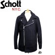 日本国内送料・代引き手数料無料 正規取扱店SCHOTT(ショット)　769 WOOL ZIP PEA COAT(ウールジップピーコート）　ネイビー【10P10Jan15】