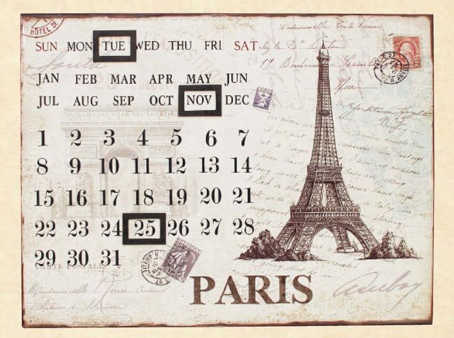 【NYDF2020】□【BL1】Eiffel de Paris Tin Calendar【ウォールデ...:bosky:10001653