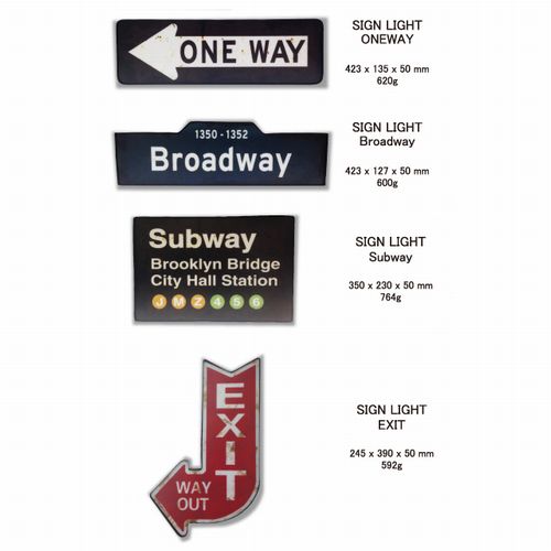 SIGN LIGHT ONEWAY EXIT BROADWAY SUBWAY HFT274 HFT275 HFT276 HFT278 □□ OR4 アクティブ サインボード サインプレート 看板 案内看板 目印 サイン 壁面装飾 ウォールデコ ディスプレイ