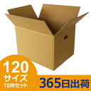 ダンボール (段ボール) 120サイズ 10枚セット（切込み取っ手穴） ダンボール 段ボール ダンボール箱 段ボール箱 引越し 引っ越し 送料無料