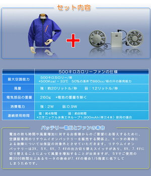 ポリ長袖ブルゾンワイドファンタイプ空調服P-500BN