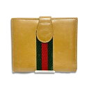 GUCCI オールドグッチ シェリーライン レザー 二つ折り 財布 小銭入れあり ブラウン ヴィンテージ イタリア製【中古】【鑑定済み】【送料無料】【中古】【鑑定済み】【送料無料】