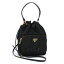 プラダ PRADA ショルダーバッグ ファブリック ナイロン ブラック ネーロ 巾着バッグ 1BG835 2E28 F0002 V NFO
