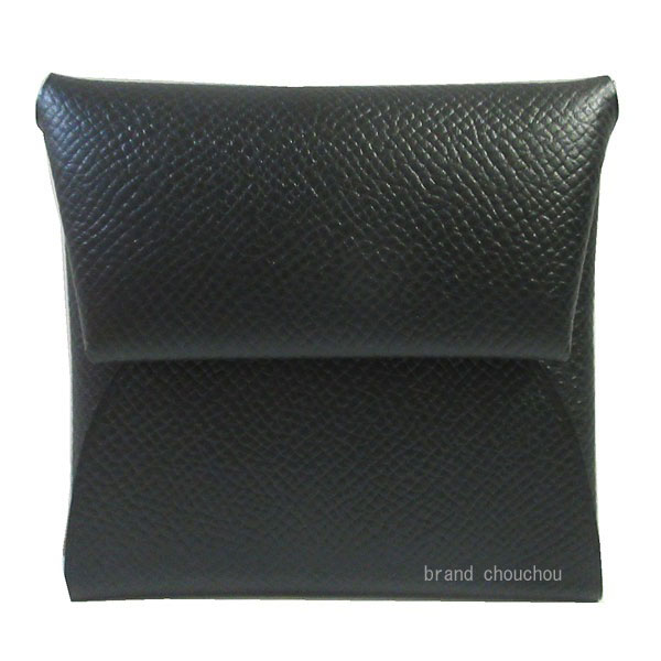 ≪新品≫エルメス バスティア ノワール 黒 シルバー金具 エプソン コインケース 財布[BrandNew] Hermes Bastia Noir Black Silver Hardware Epson Coin Case Wallet