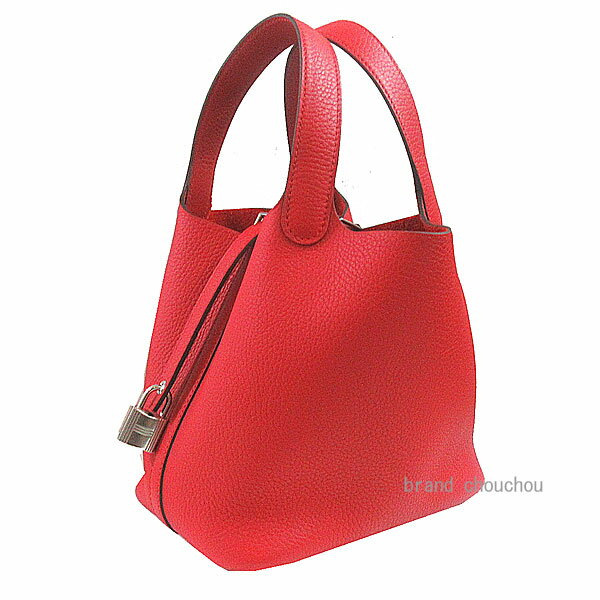 ≪新品≫ エルメス ピコタン カデナロック PM 18 ルージュラデュー トリヨンクレマンス シルバー金具 K刻印 赤 箱 リボン ラッピング ≪Brand new≫ HERMES Picotin Cadena Lock PM 18 Rouge Ladieu Taurillon Clemence silver hardware red