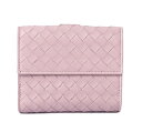 ボッテガヴェネタ ミニ財布 BOTTEGA VENETA 折財布 イントレチャート ライトピンク 382576