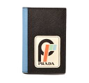 プラダ カードケース/名刺入れ PRADA 2MC101 SAFFIANO PATCH/パッチワーク ブラック/ブルー 未使用【中古】