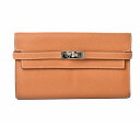 エルメス 財布/ケリーウォレット HERMES 長財布 キャメル/シルバー金具 ヴォ?エプソン 【中古】