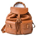 【スーパーSALE限定クーポン+ポイント2倍】グッチ リュック バンブー/バックパック GUCCI バッグ ヴィンテージ レザー ブラウン【中古】 クリスマス