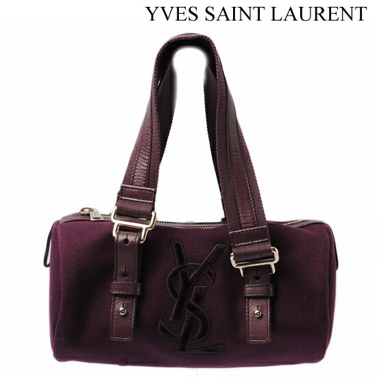 Yves Saint Laurent　イヴ・サンローラン　ミニボストンバッグ　カハラ　ダークパープル　144336【アウトレット】【送料無料】