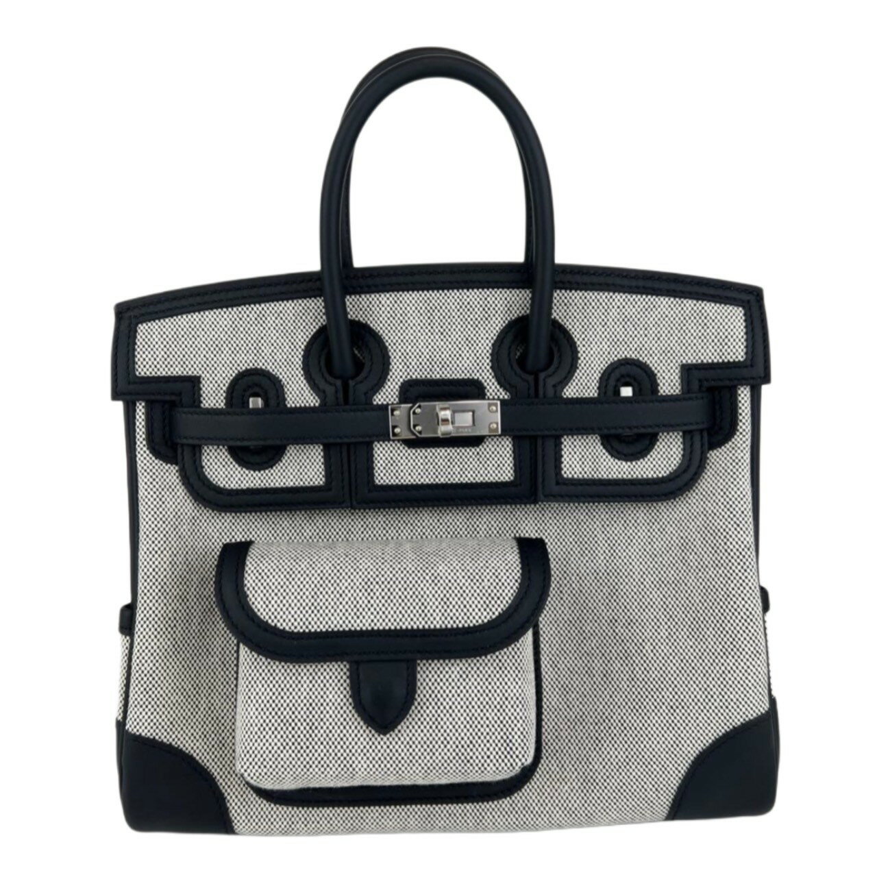 新品未使用 HERMES エルメス Birkin25 cargo バーキン25 カーゴ Black ブラック Toile goelan/Swift トワルゴエラン/スイフト PHW シルバー金具 Stamp-K K刻印 ハンドバッグ