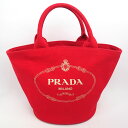 【返品OK】【美品】プラダ 2WAY ショルダーバッグ シルクスクリーン ロゴ シルバー金具 カナパ 1BG186 レディース【トートバッグ】