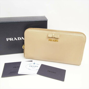 PRADAプラダSAFFIANOFIOCCOラウンドファスナー長財布【中古】