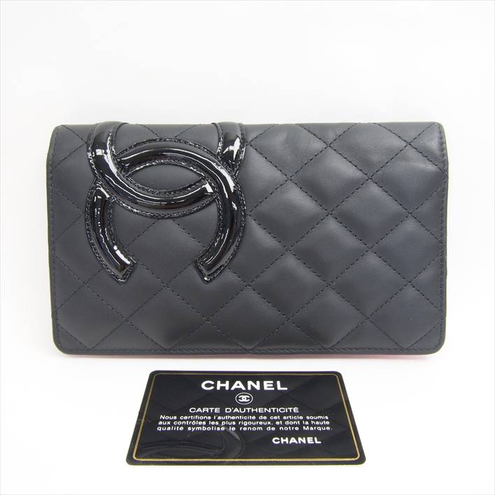 CHANELシャネルカンボンライン2折り長財布【中古】