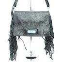 【中古】プラダ 2WAY フリンジバッグ 斜め掛け アンティークシルバー金具 エティケット 1BD082 【ショルダーバッグ】【GOODA掲載】【美品】