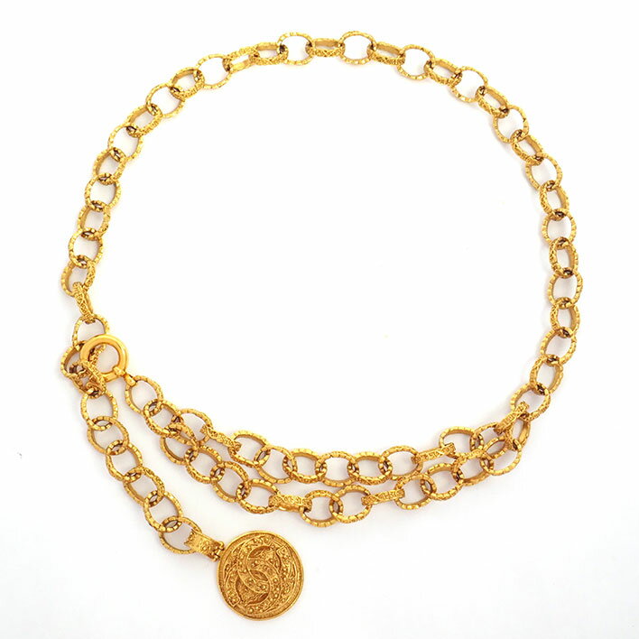 【返品OK】【美品】シャネル CC ラウンド グラニュレーション アラベスクチェーン ココマーク 【レディースベルト】