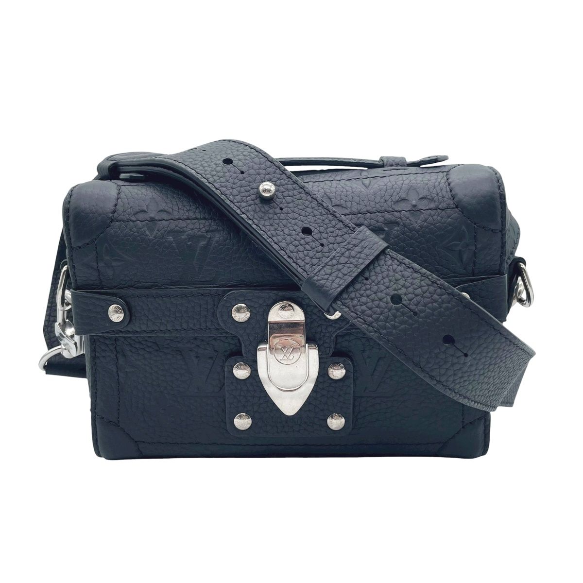 【中古】LOUIS VUITTON ルイ・ヴィトン ソウル・トランク M13871 トリヨン・ レザー ブラック ノワール メンズ ショルダーバッグ 25010007 RD