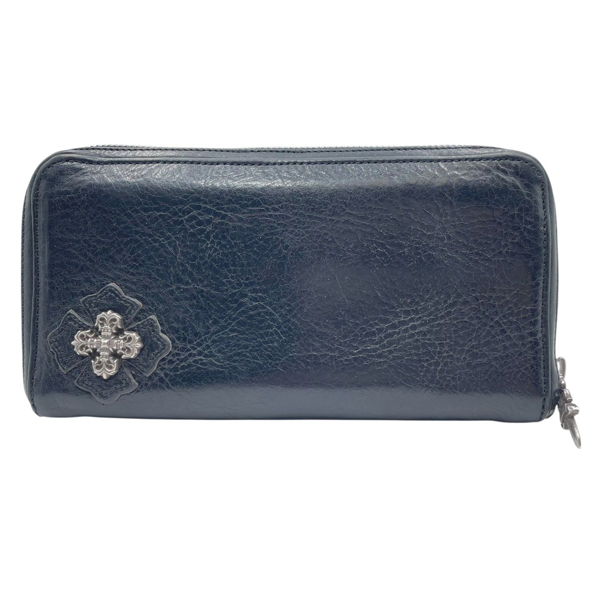 【中古】 CHROME HEARTS クロムハーツ REC F ZIP フィリグリープラス ブラック 黒 シルバー レザー ラウンドファスナー ラウンドジップ 長財布 ロングウォレット 25037251 RS