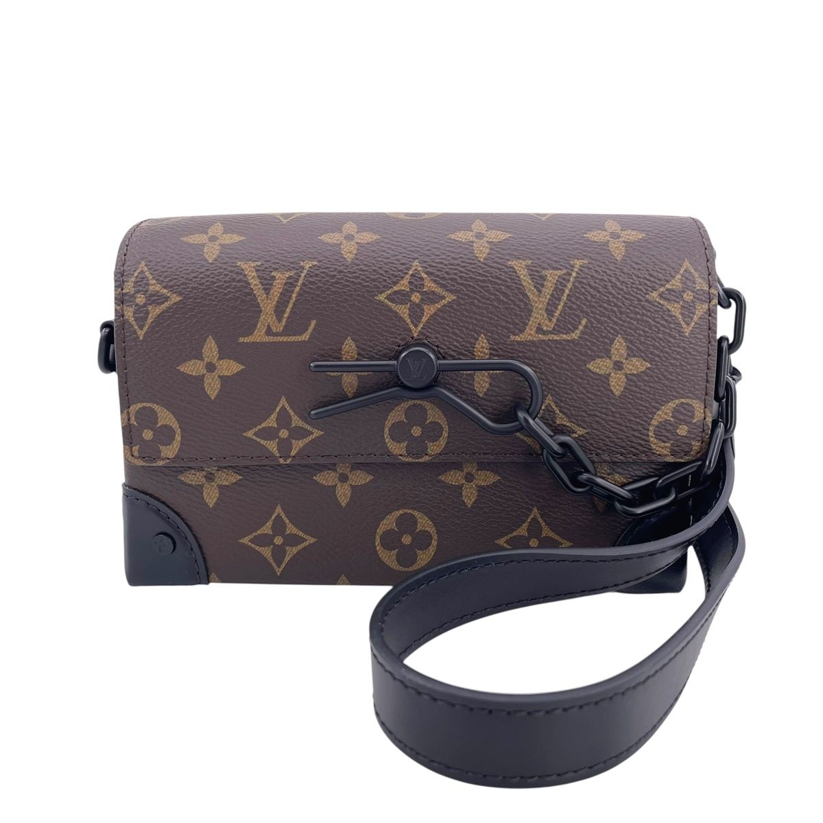【中古】 LOUIS VUITTON ルイ・ヴィトン スティーマー・ウエアラブル ウォレット M83613 モノグラム・マカサー キャンバス ブラウン メンズ ショルダーバッグ 25014421 RD