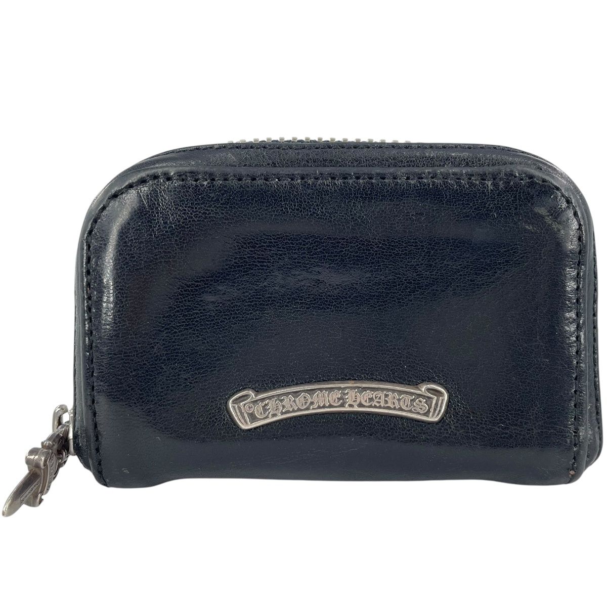 【中古】 CHROME HEARTS クロムハーツ コインケース レザー ブラック シルバー ダガージップ ラウンドファスナー 小銭入れ 財布 25032942 RS