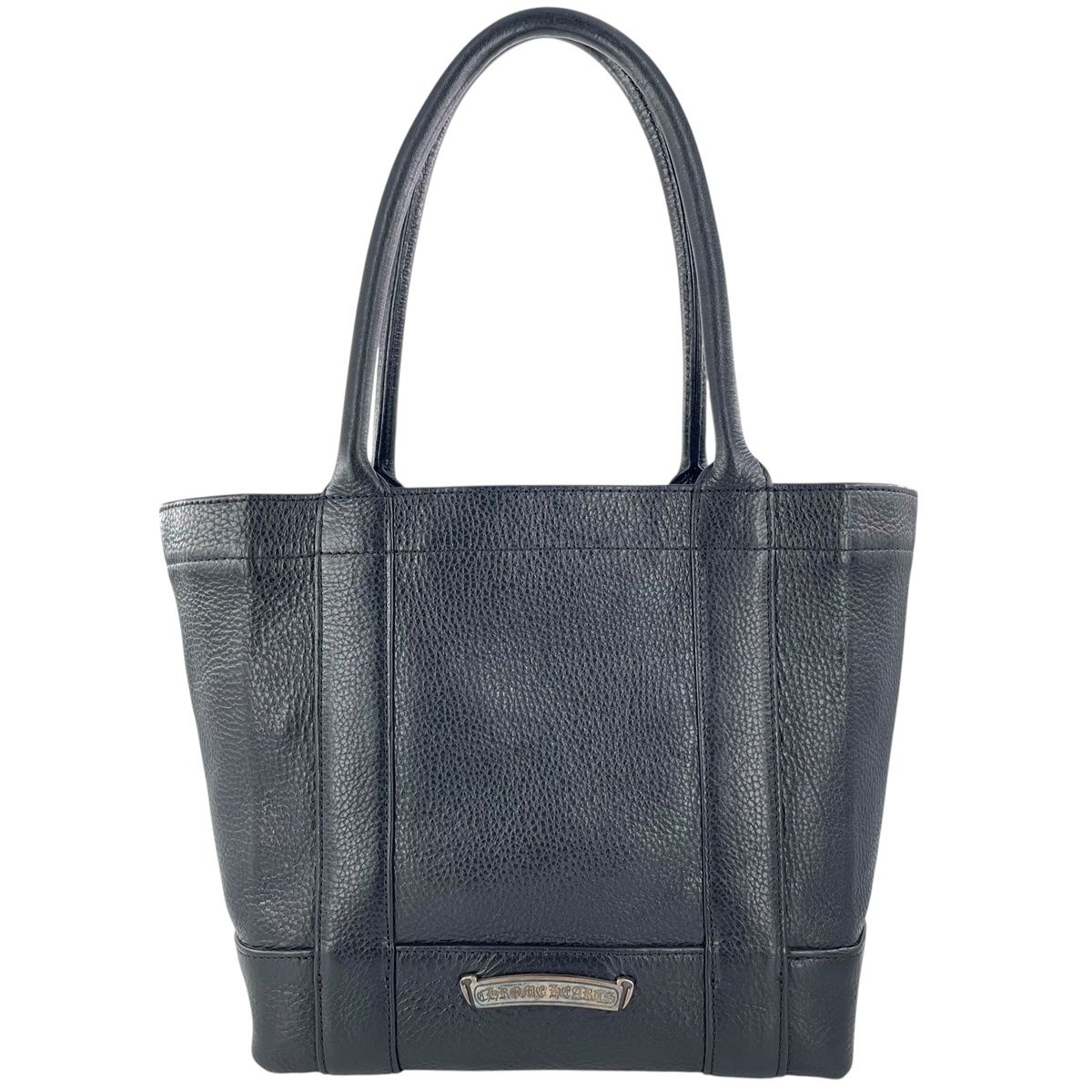 【中古】 CHROME HEARTS クロムハーツ トート ミニ スクロールラベル レザー ブラック シルバー トートバッグ ハンドバッグ 25013818 RS