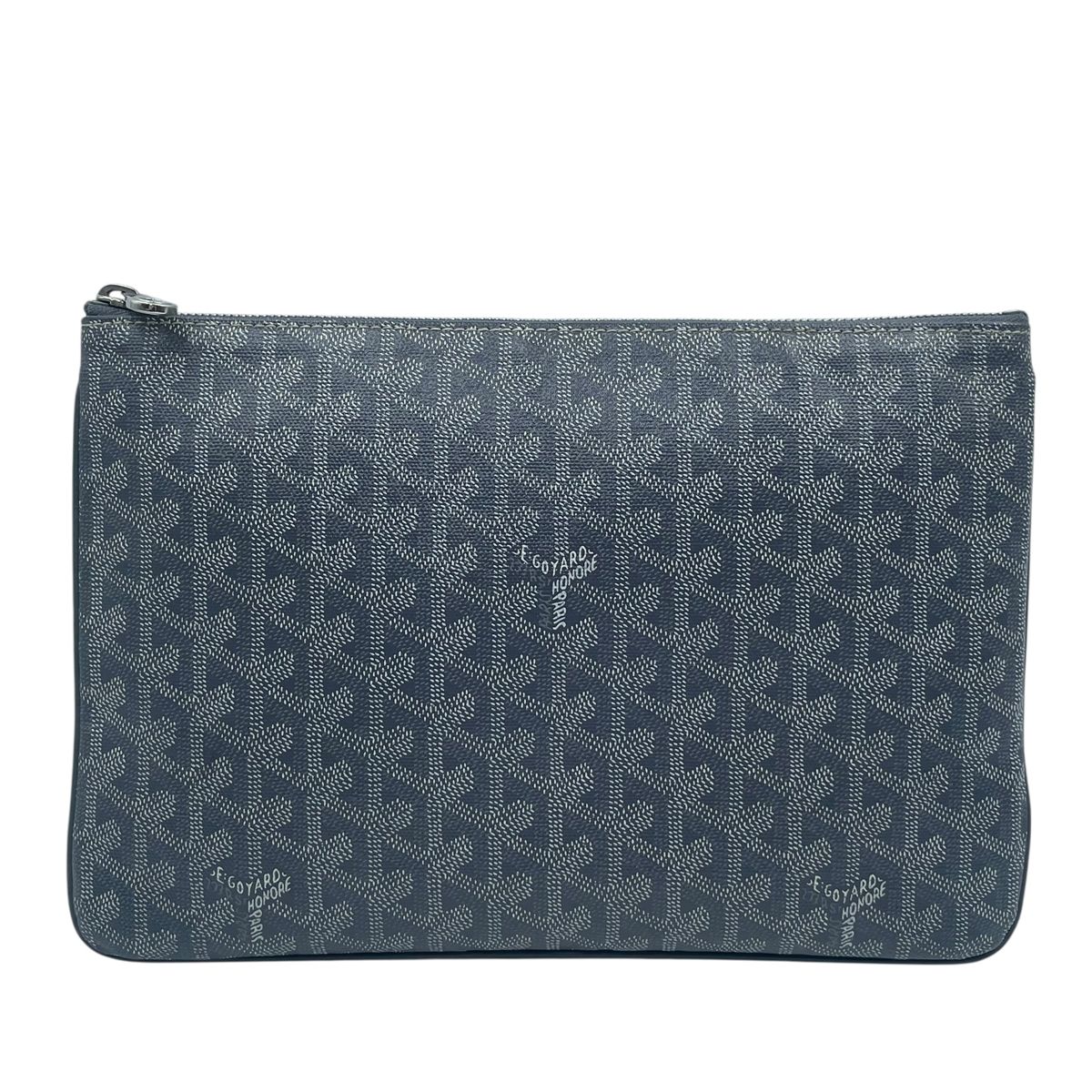 【中古】 GOYARD ゴヤール セナMM クラッチバッグ グレー SENAT2MMLTY51CL51P ヘリンボーン柄 フラットポーチ メンズ 25032092 MK