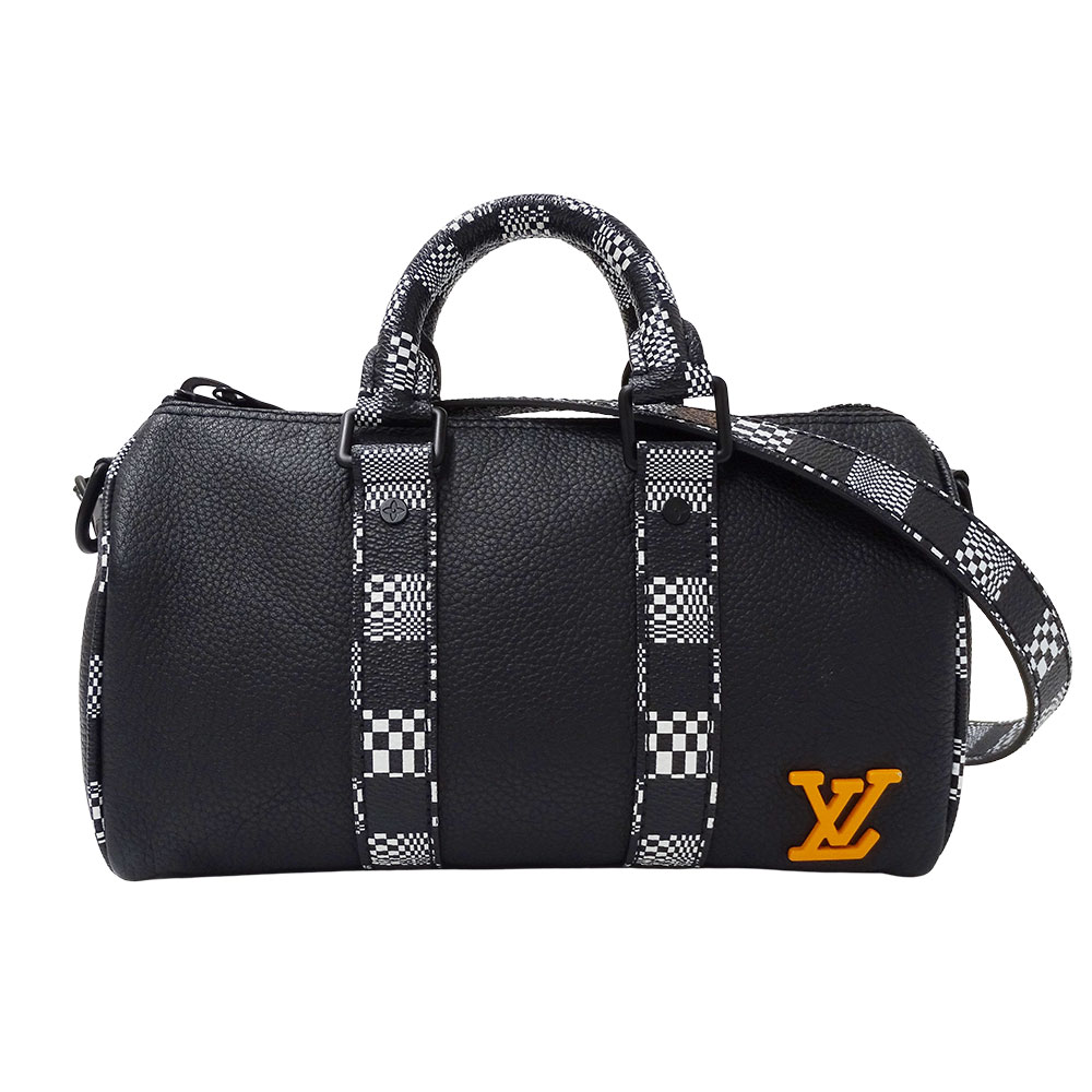 【最大10％OFF!9月19日20時から！】ルイ・ヴィトン LOUIS VUITTON バッグ レディース メンズ ブランド ボストンバッグ ダミエ ディストーテッド シティ・キーポルXS ブラック M80202 ミニボストン おしゃれ カジュアル かっこいい 【中古】