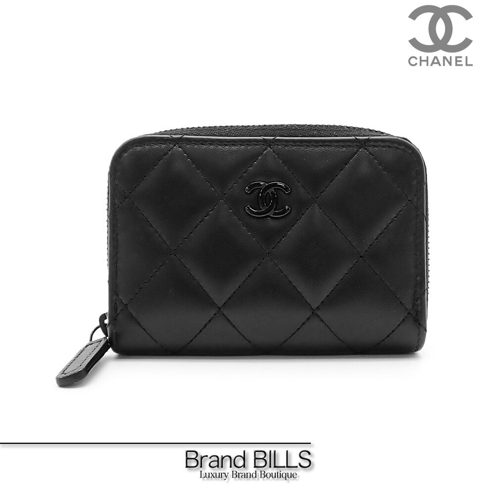 未使用品 CHANEL シャネル クラシックジップ コインパース レディース コインケース 小銭入れ ラムスキン ブラック AP0216 送料無料 【中古】