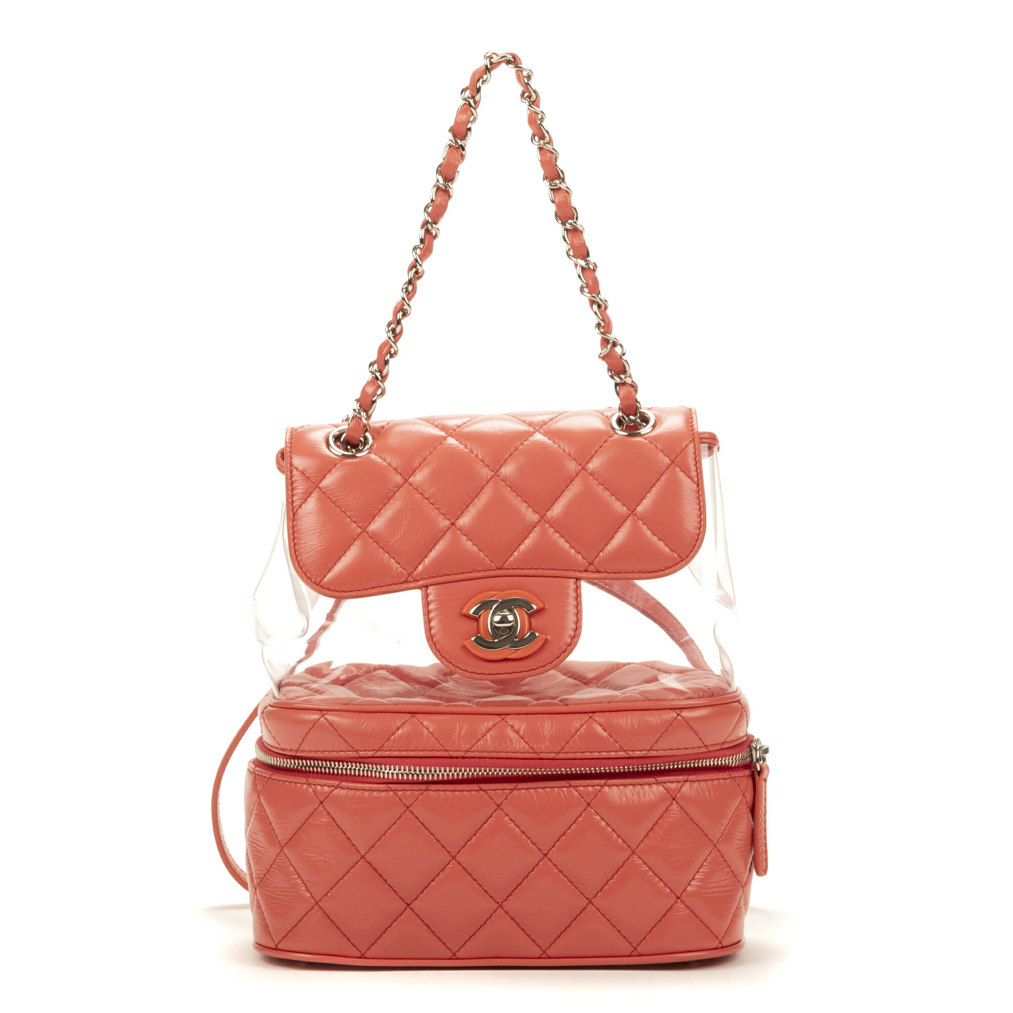 [中古] CHANEL シャネル限定版 PVC アクアリウム バックパックピンクエイジドカーフスキンA