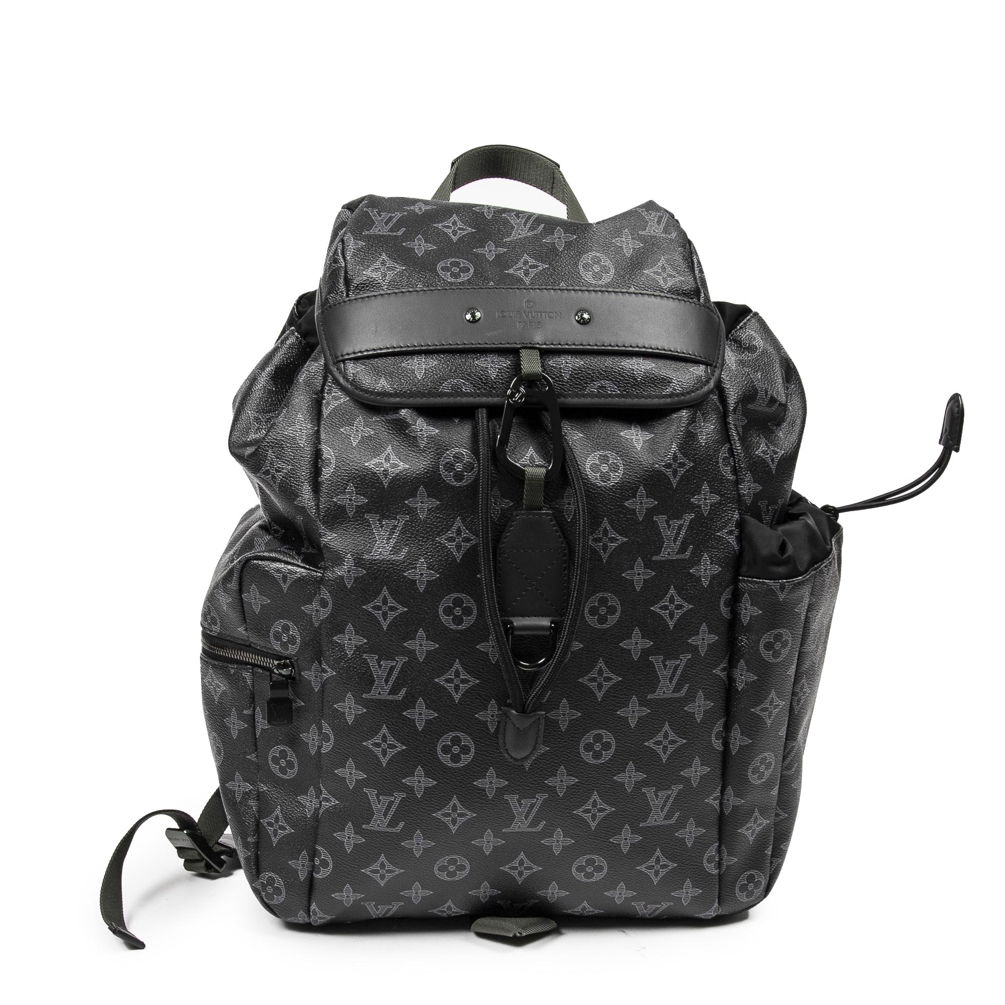 [中古] LOUIS VUITTON ルイヴィトントレッキングバックパックブラック/グレーモノグラム エクリプスA