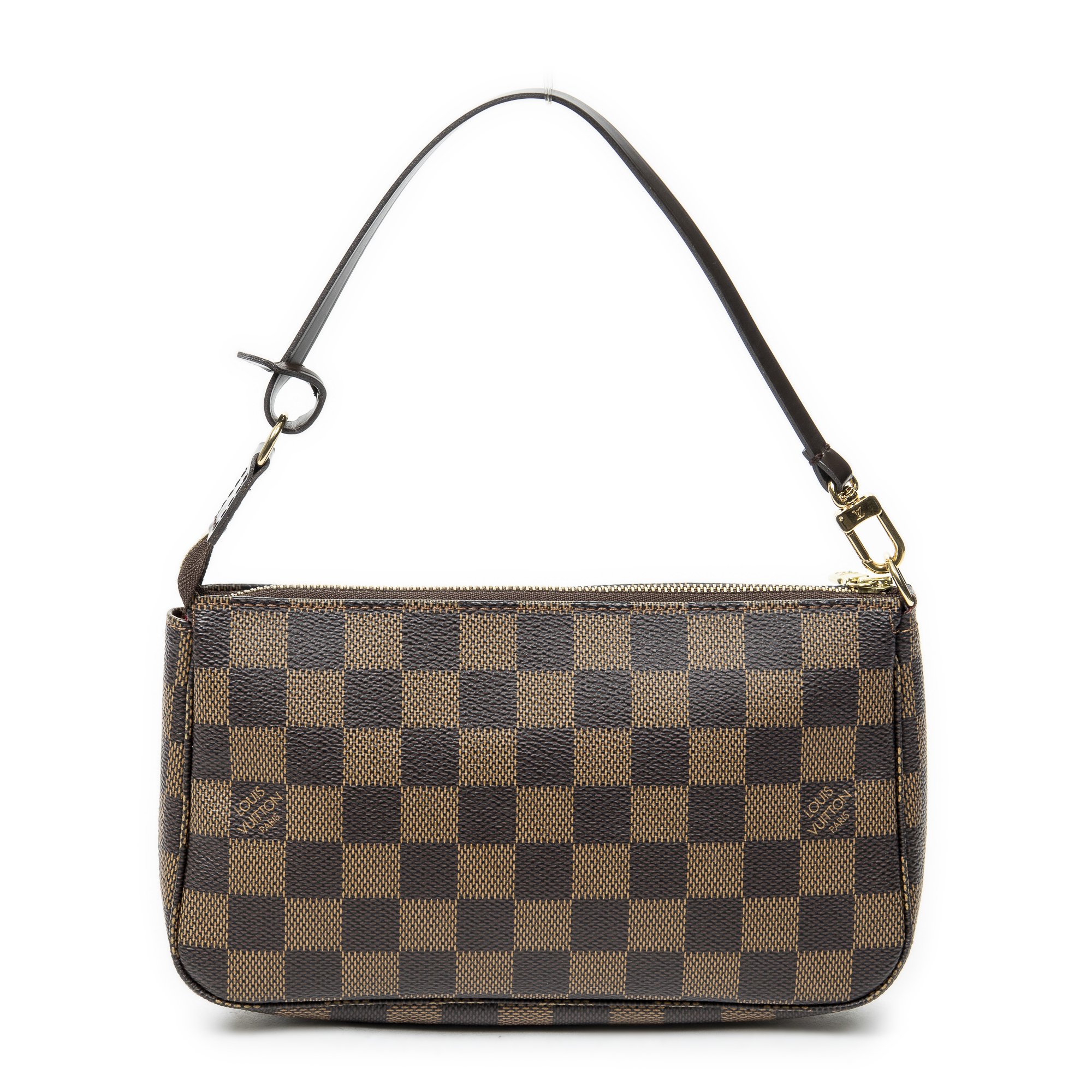 [ポイント10倍][中古] LOUIS VUITTON ルイヴィトンポシェット アクセサリー茶色ダミエ エベヌA