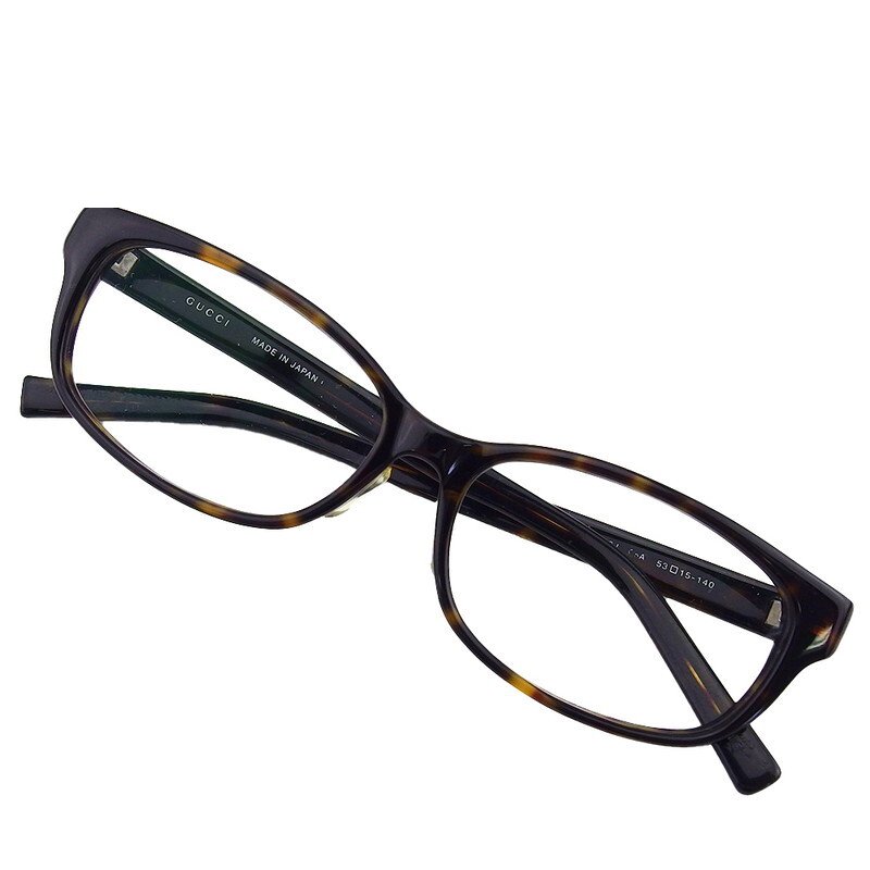【ブラックフライデー21％OFFクーポン】グッチ GUCCI メガネ 度入り GG柄 べっ甲柄 スクエア型 ブラウン ベージュ系 メンズ 中古 ブランド ハイブランド ヴィンテージ 送料無料