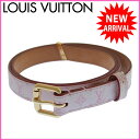 ルイヴィトン Louis Vuitton ベルト 80/32 レディース サンチュール モノグラムチェリーブロッサム M9273Y ローズ モノグラムキャンバス (参考定価38850円)【中古】 J3561 .