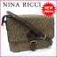 ニナリッチ NINA RICCI ショルダーバッグ 斜めがけショルダー レディース ヌーボー柄 ブラウン系×ゴールド PVC×レザー 【中古】 P039