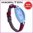 ハミルトン HAMILTON 腕時計 クォーツ レディース トノーフェイス シルバー×ホワイト×レッド ステンレススチール×サテンレザー J7662