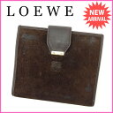 【中古】 ロエベ LOEWE 二つ折り財布 メンズ可 ブラウ...