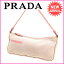 プラダ PRADA ショルダーバッグ ポーチ ピンク キャンバス 【中古】 A712
